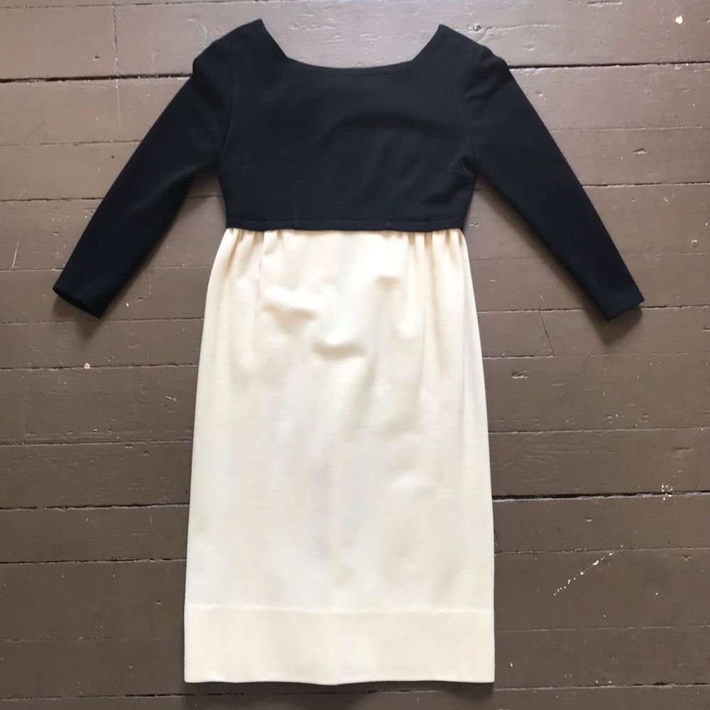 Vintage 60s two tone long sleeve maxi dress